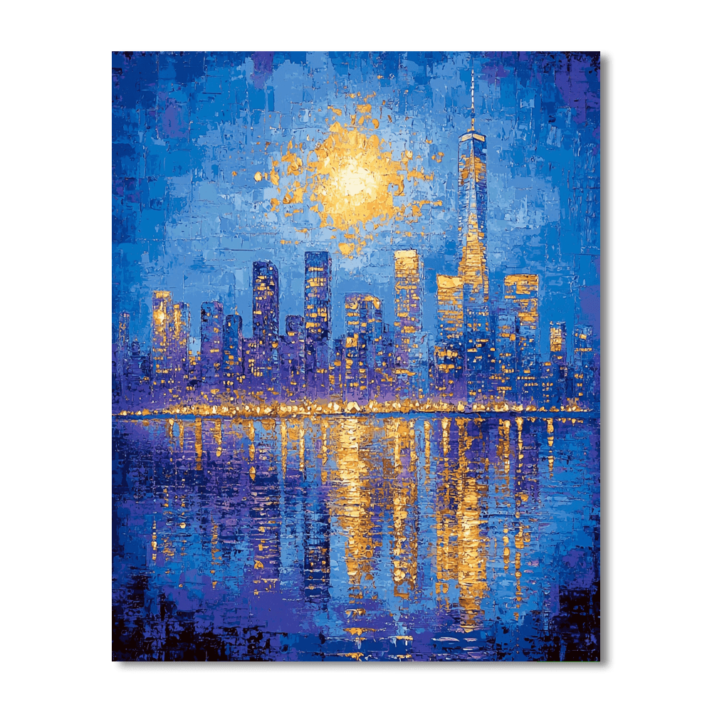 Claude Monet Inspired Citylight Serenade  DIY Paint By Numbers