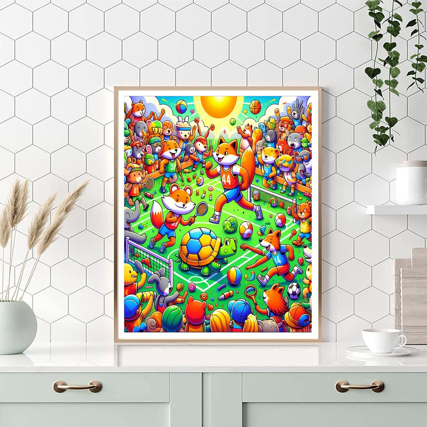 Sporty Animal Games Numbered Painting Kits