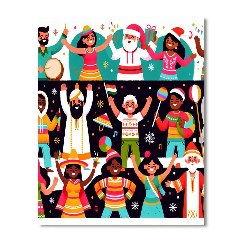 Happy Holiday Friends Number Painting