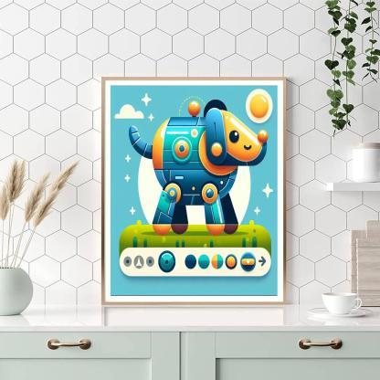 Whimsical Robot Dog Paint By Number