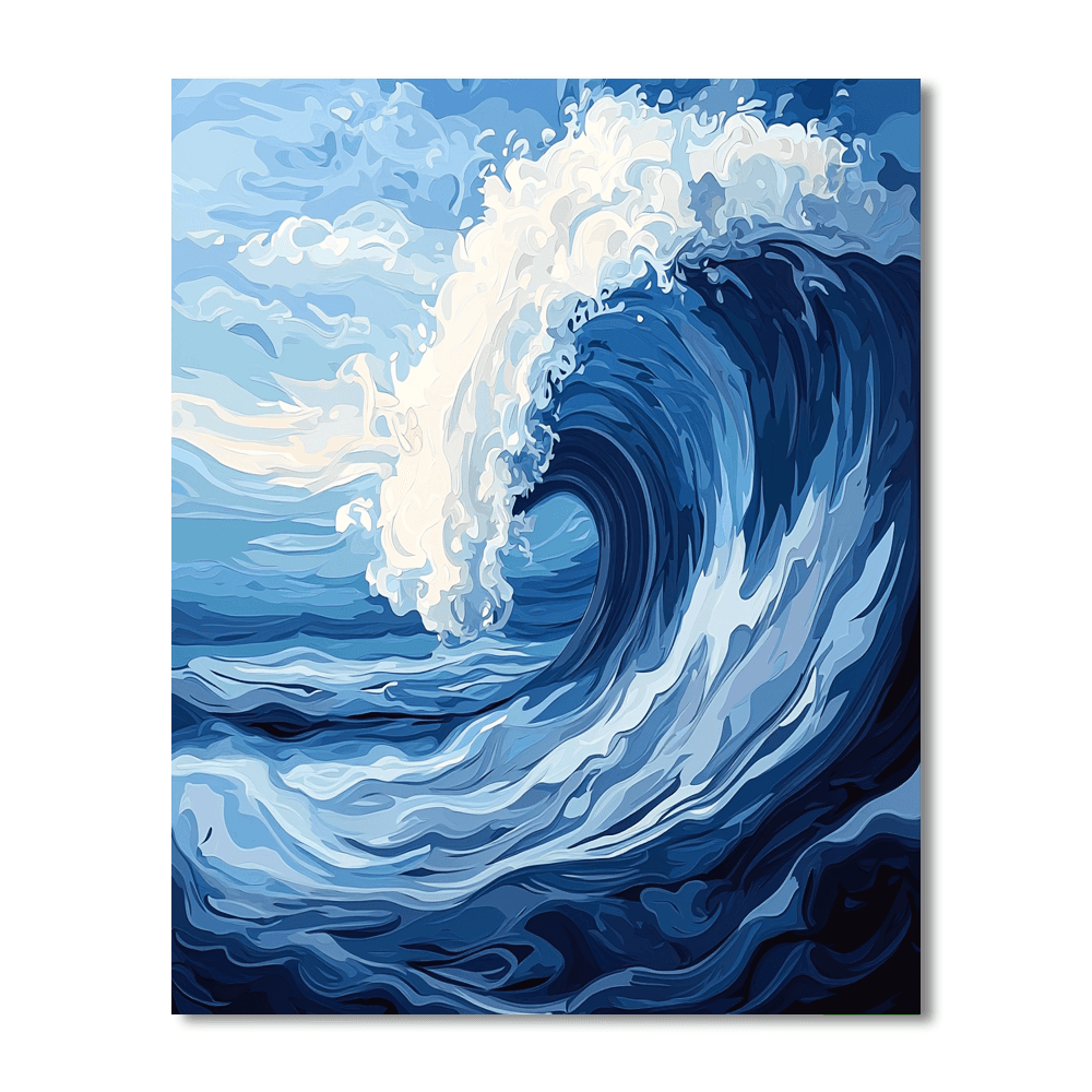 Hokusai Inspired Hokusai Wave Abstract  Paint By Numbers Kits