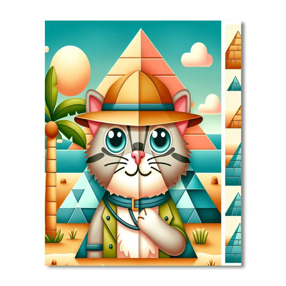 Ancient Egypt Explorer Cat Painting By Numbers Kit