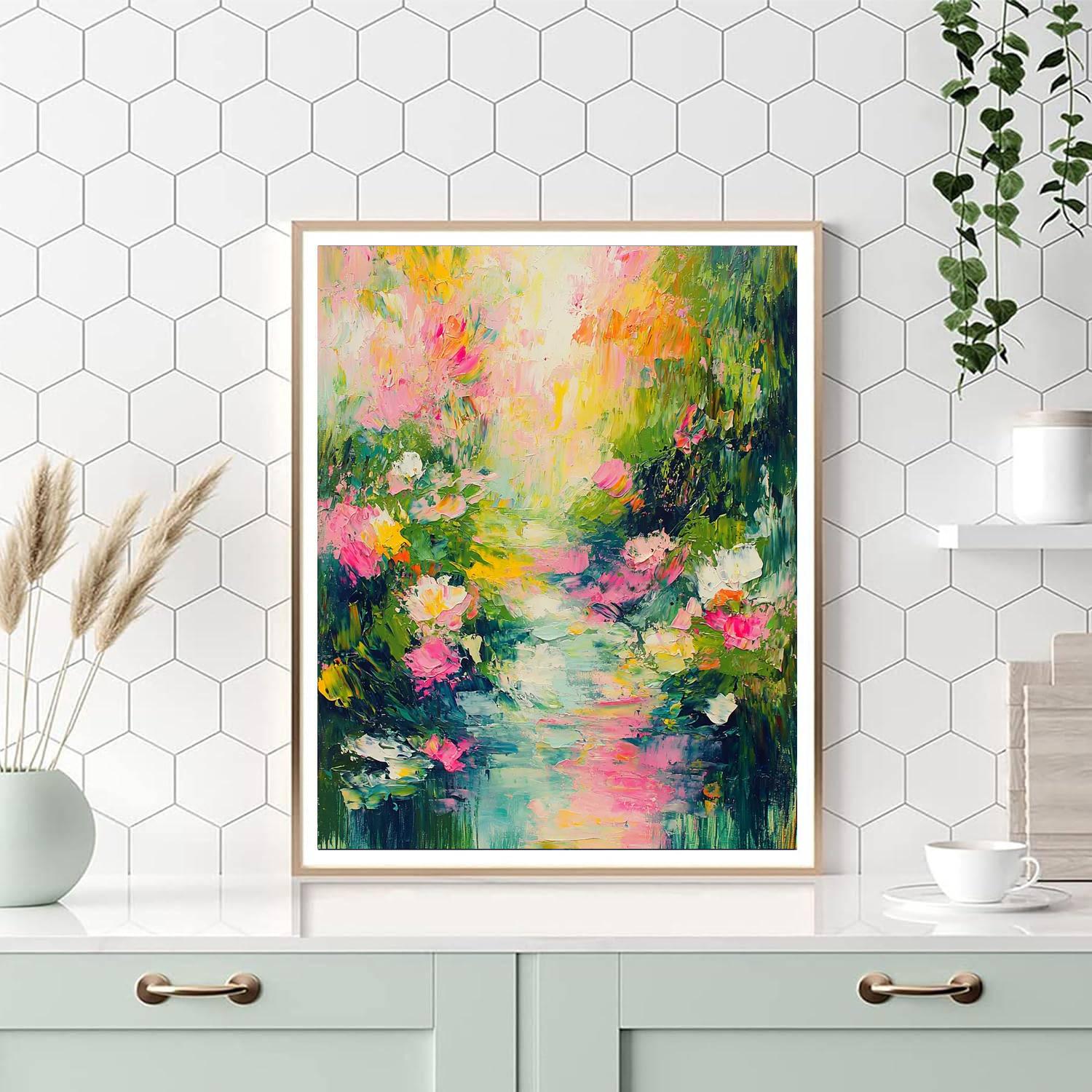 Monet Inspired Abstract Garden Symphony  Paint By Number