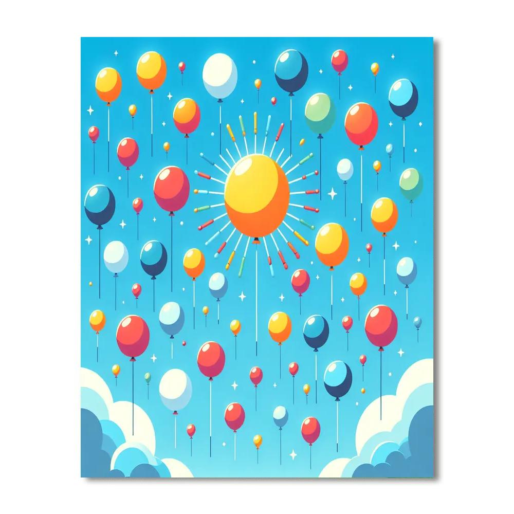 Bouncing Balloon Adventure DIY Paint By Numbers