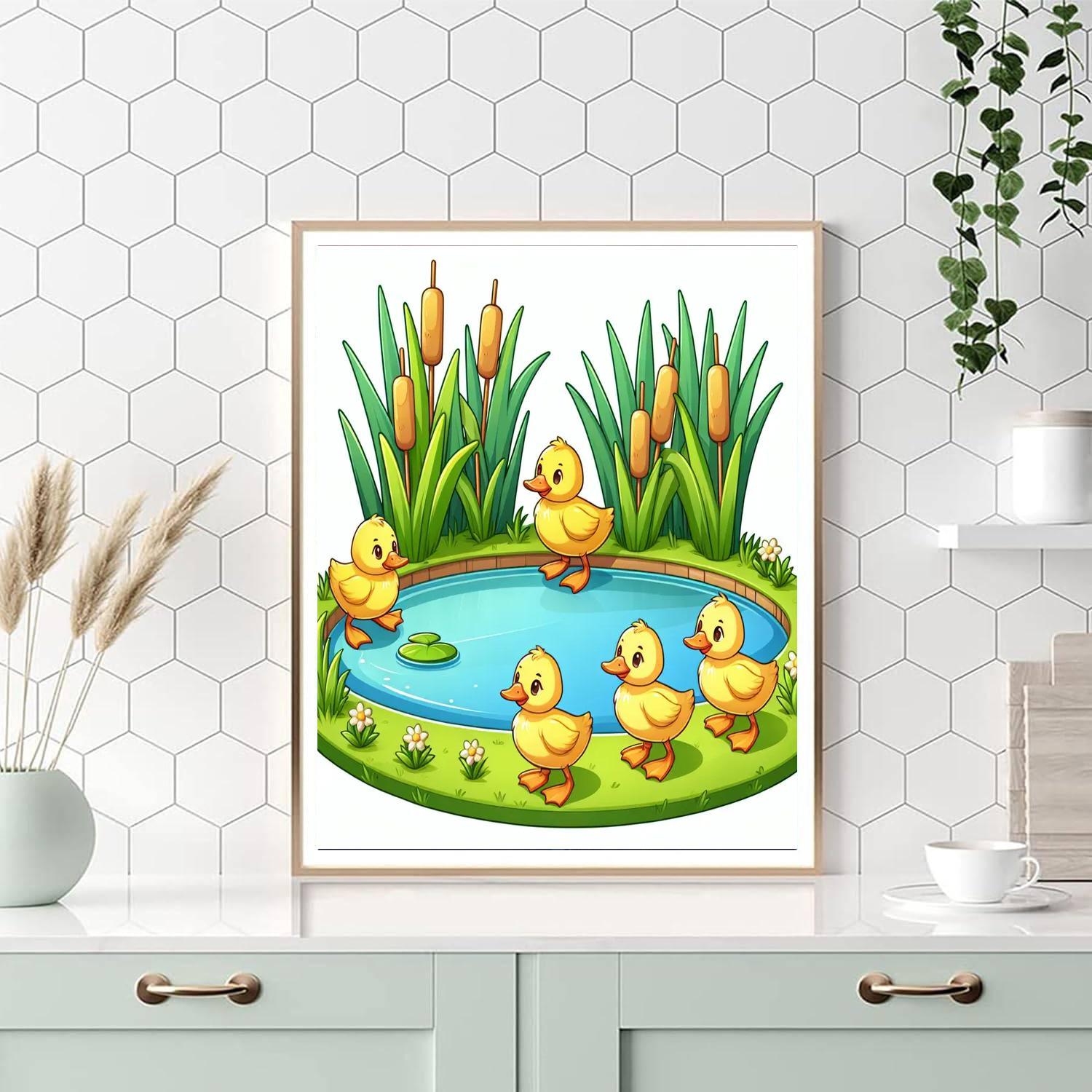 Waddling Ducks Paint By Numbers Art