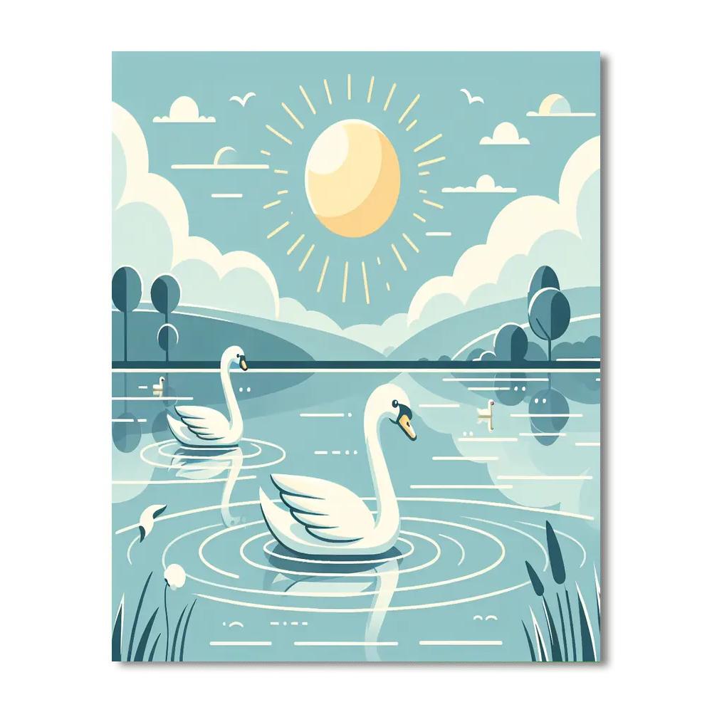 Majestic Swan Lake Paint By Numbers Art