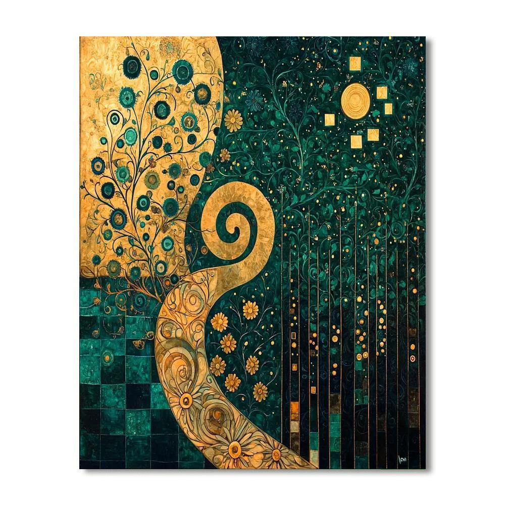 Gustav Klimt Inspired Golden Harmony  Paint By Color