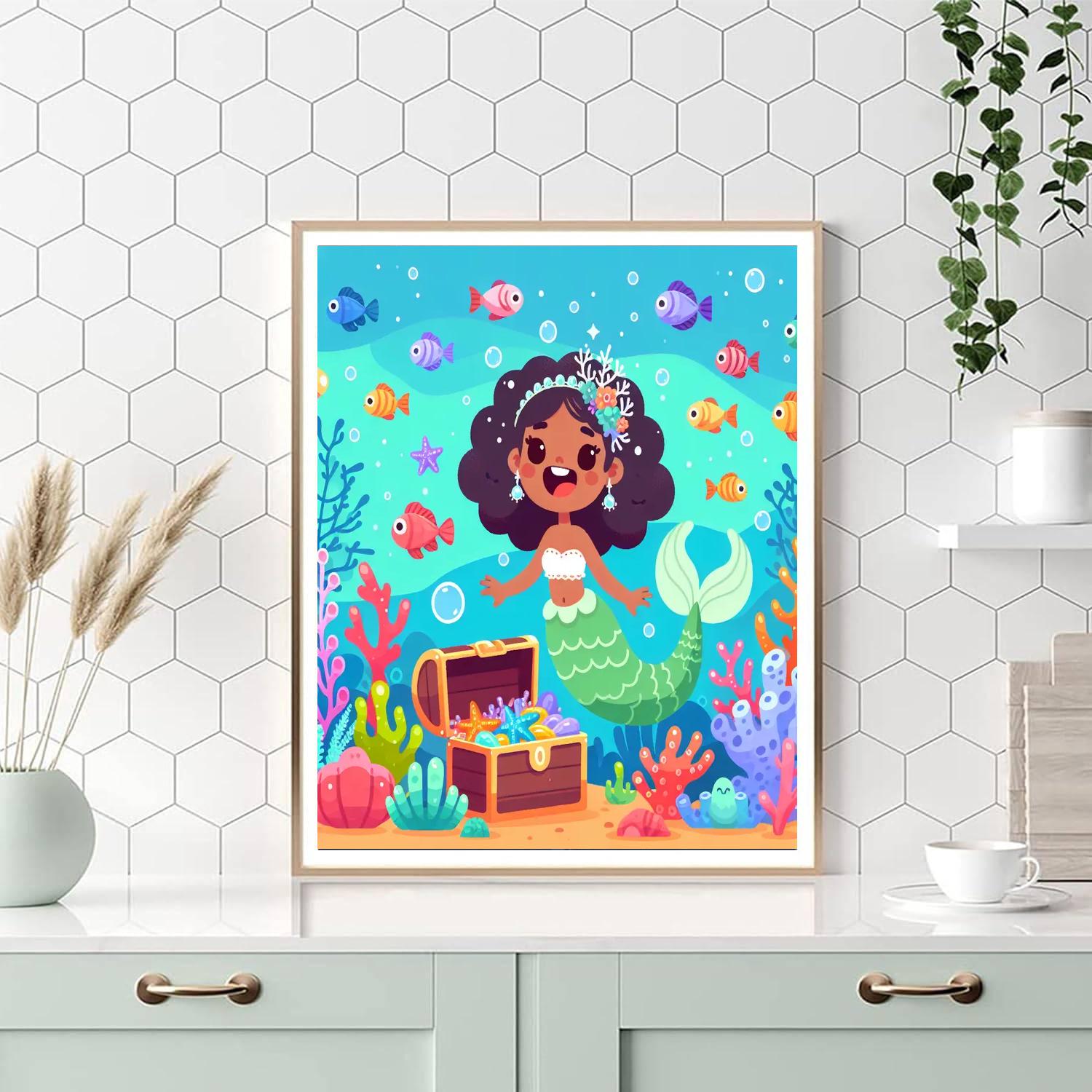 Mermaid's Treasure DIY Paint By Numbers
