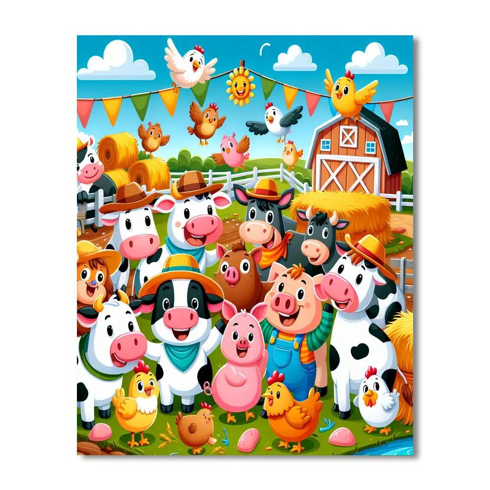Festive Farm Friends Paint By Numbers