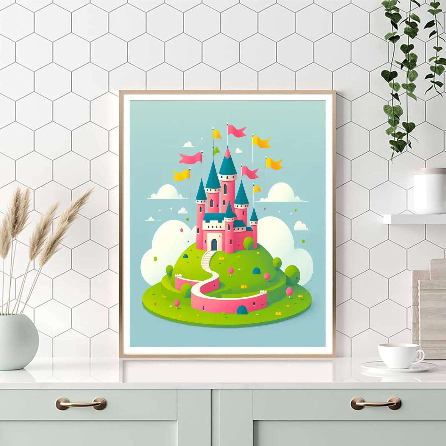 Charming Castle On The Hill Paint By Numbers Art