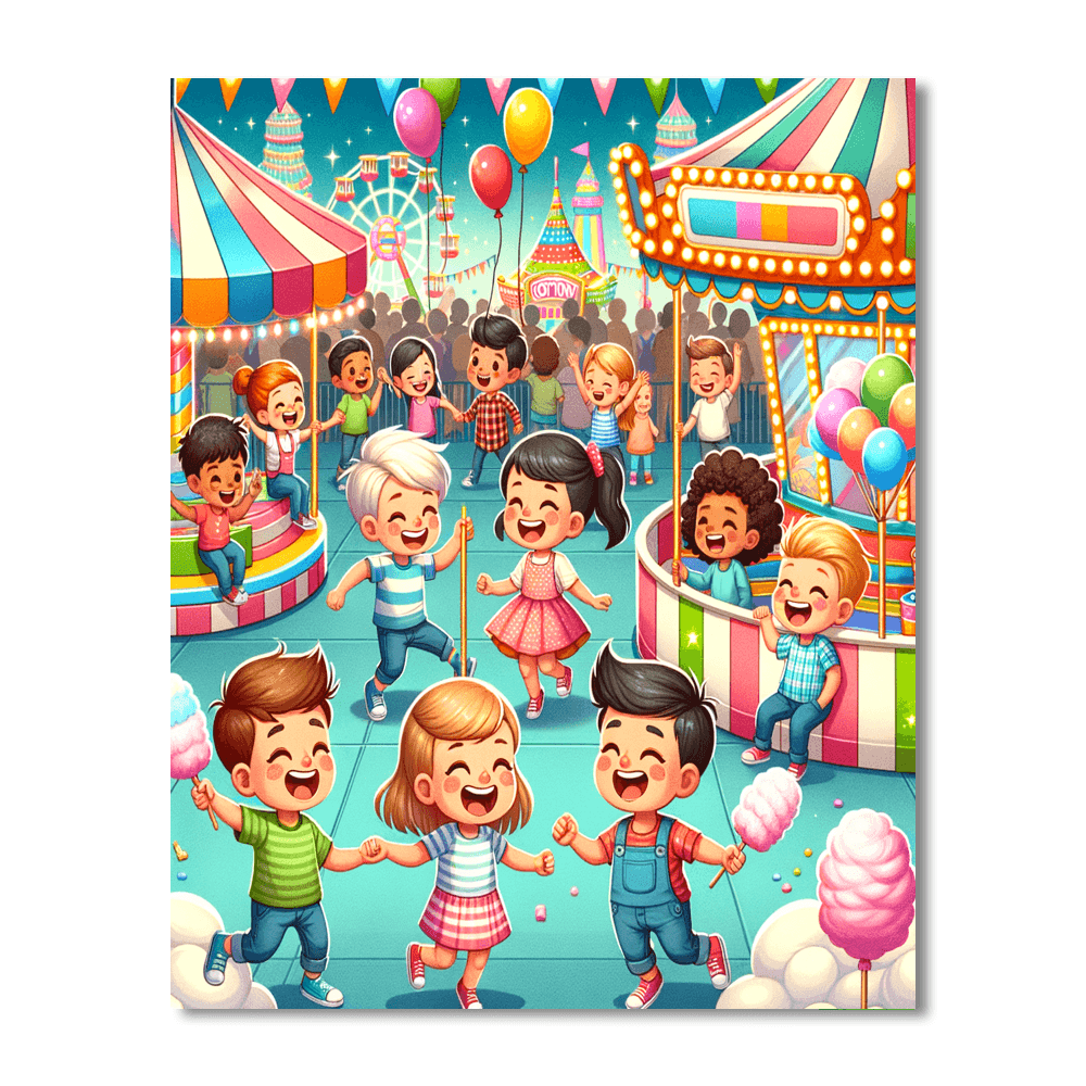 Fun At The Fairgrounds Number Painting