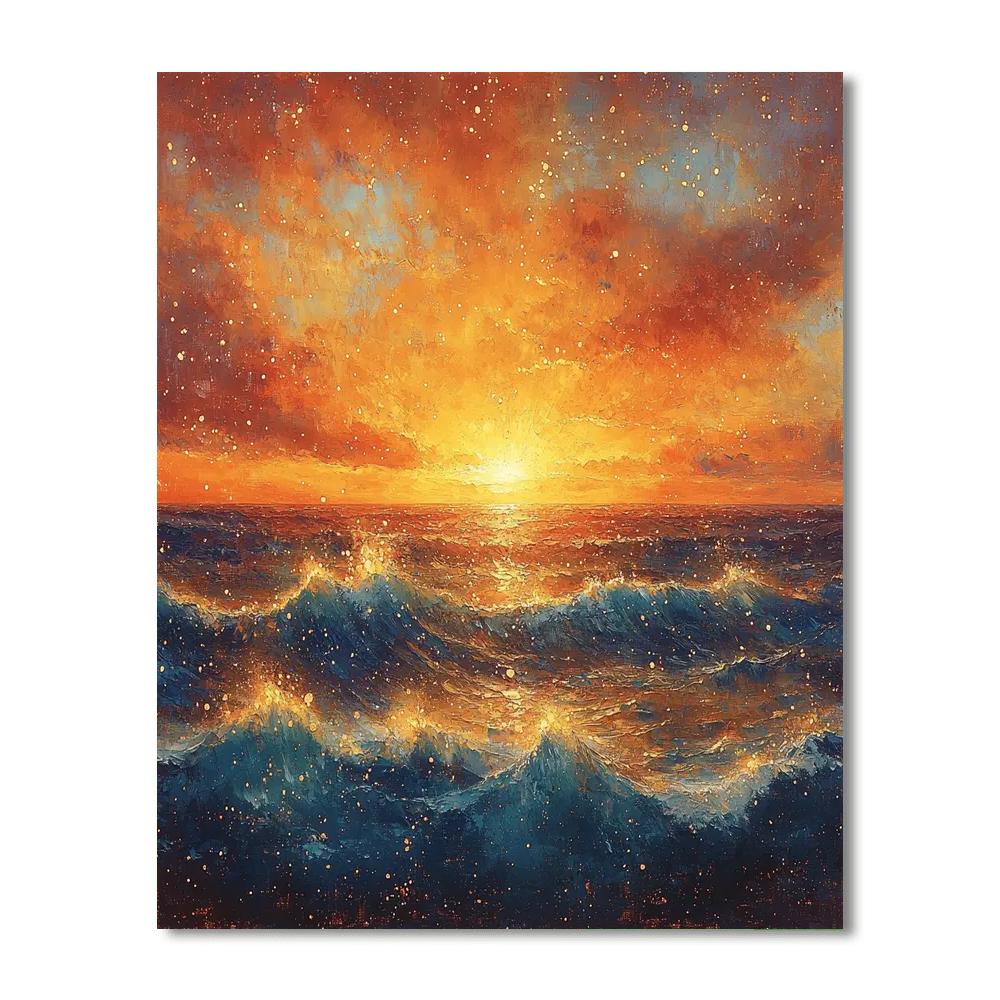 J.M.W. Turner Inspired Golden Hour Seascape  Paint By Number