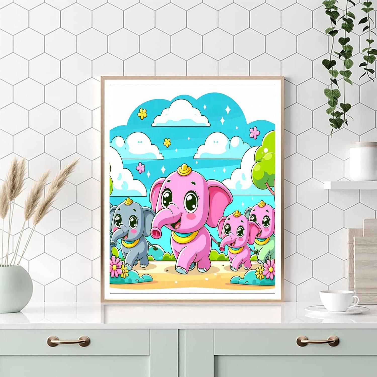 Playful Elephant Parade Paint By Numbers Kits