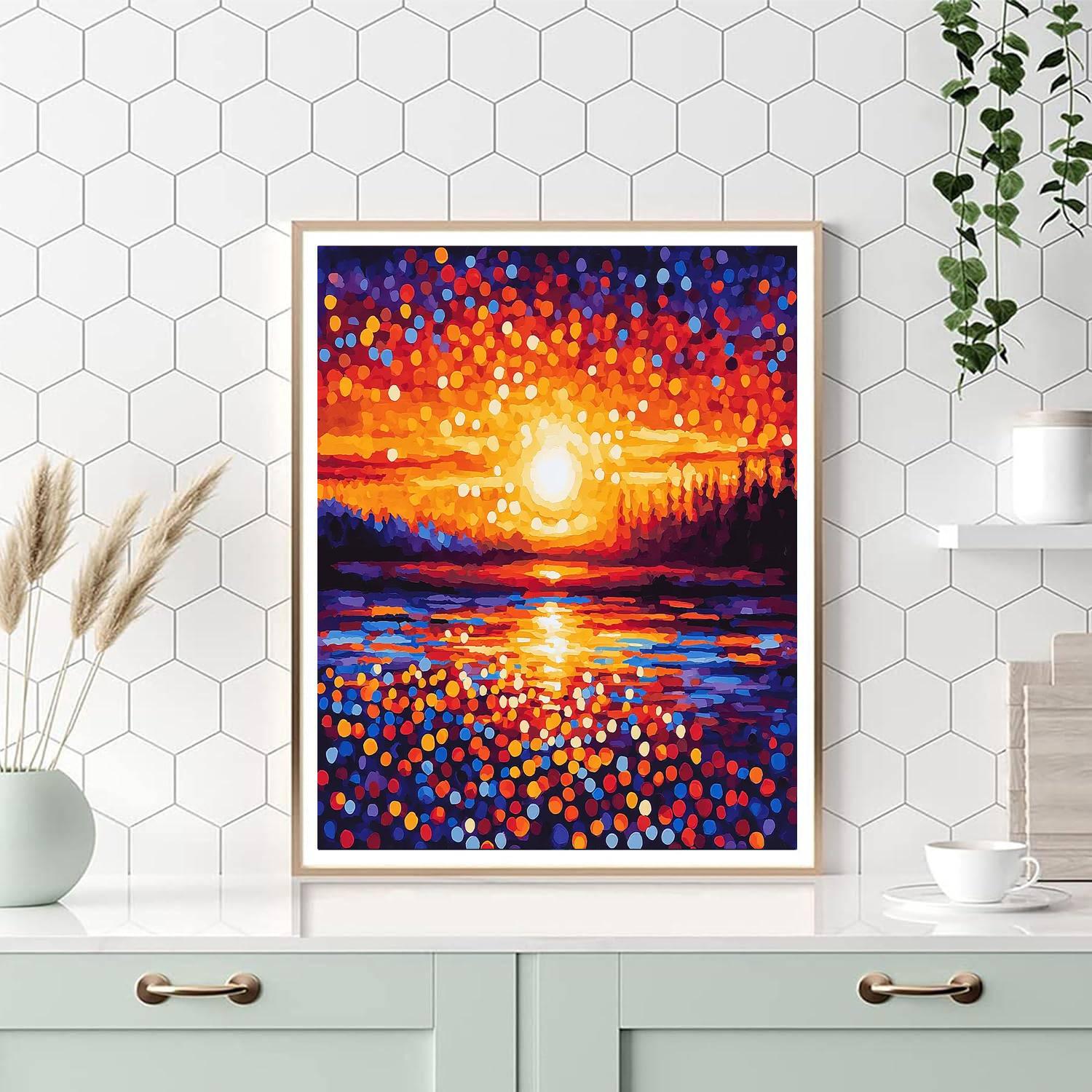 Georges Seurat Inspired Ember's Glow  Numbered Painting Kits