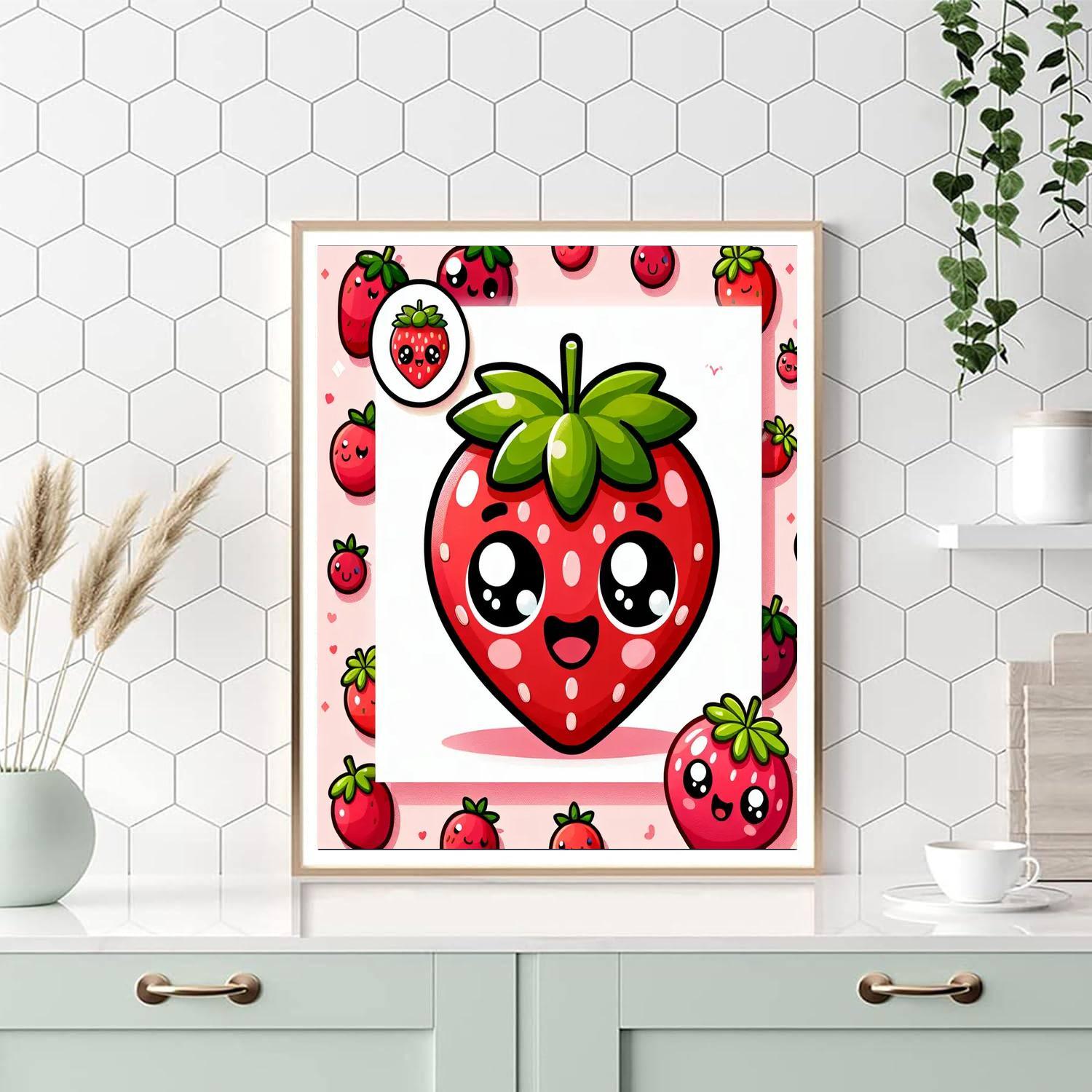Sweet Strawberry DIY Paint By Numbers