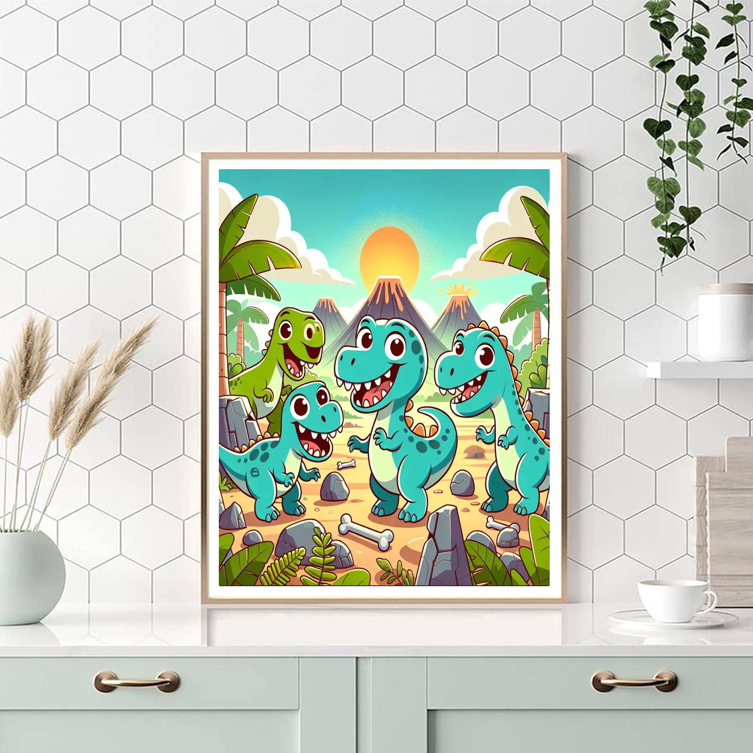 Friendly Fossils Number Painting