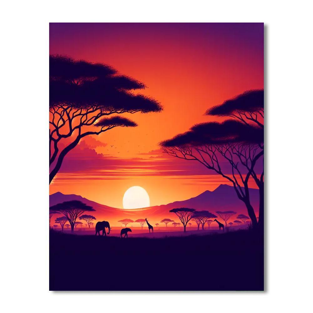 Captivating Savannah Sunset Paint By Numbers Art