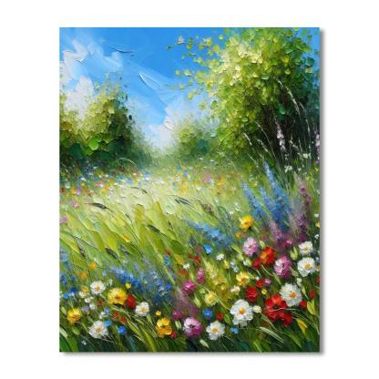 Springtime Meadow Escape Paint By Numbers Art