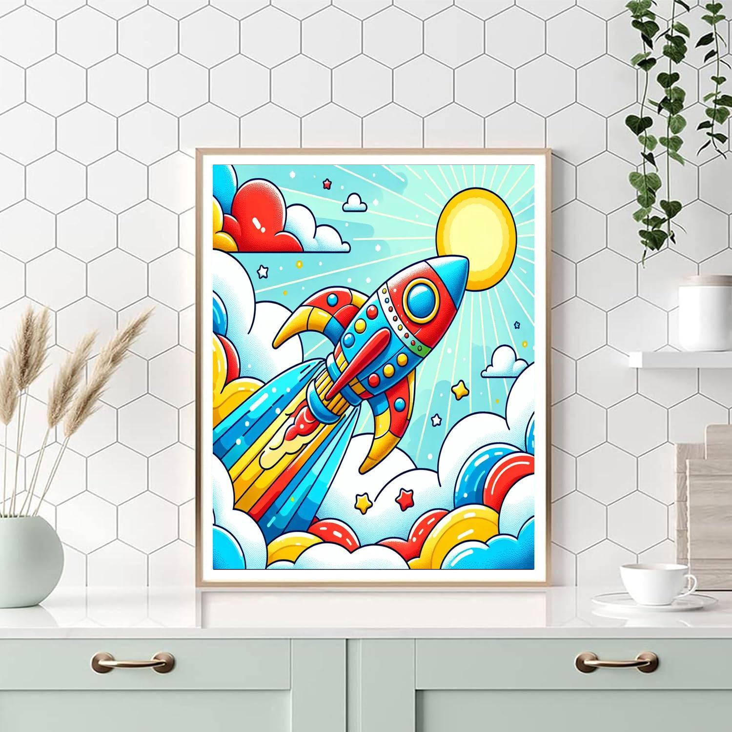 Rainbow Rocket Adventure Numbered Painting Kits