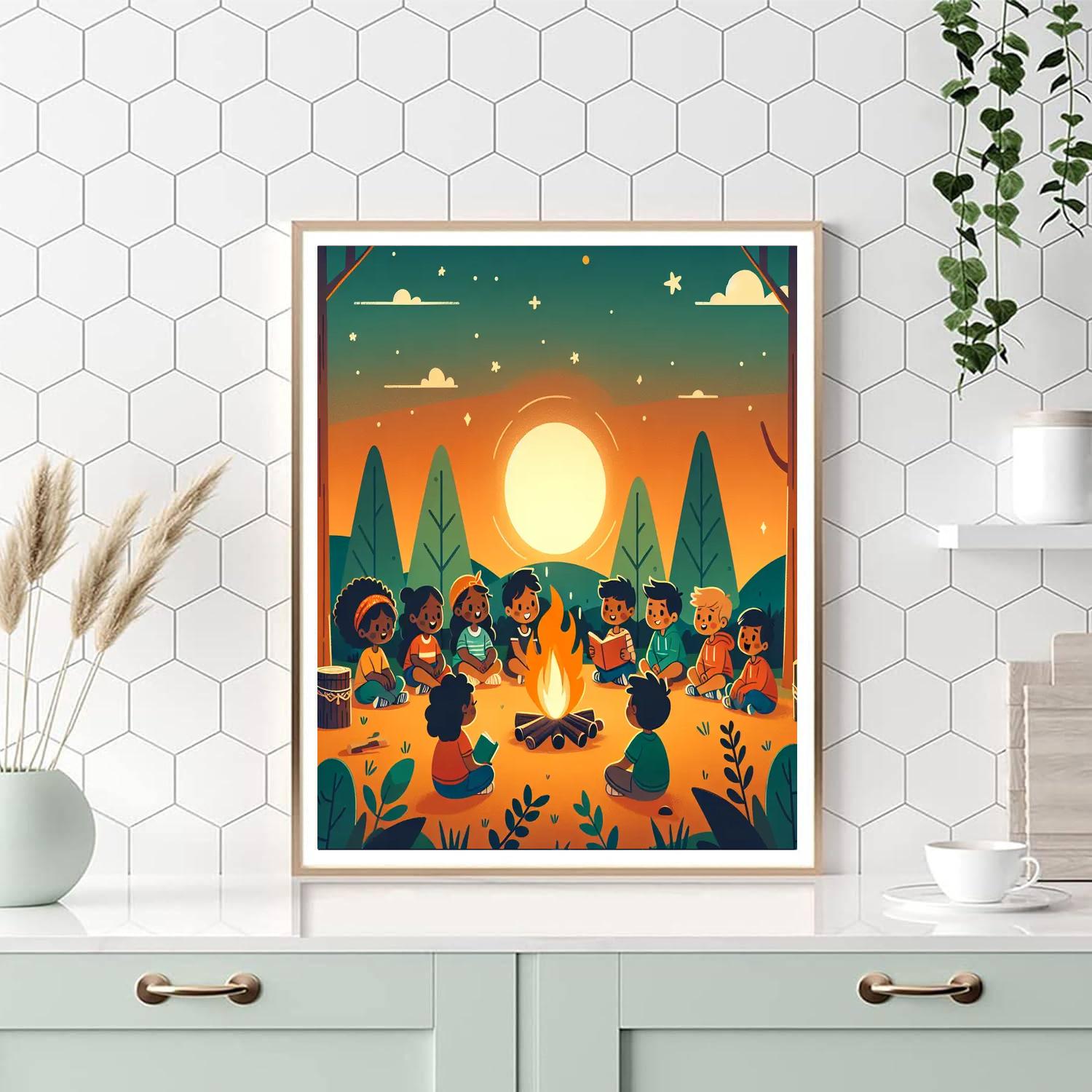Cheerful Campfire Tales Painting By Numbers Kit