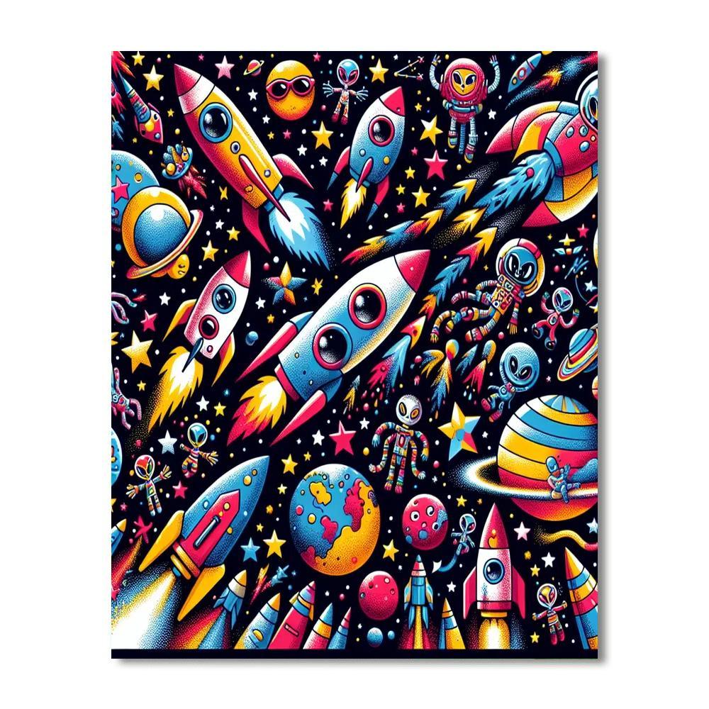 Fanciful Space Adventure Numbered Painting Kits