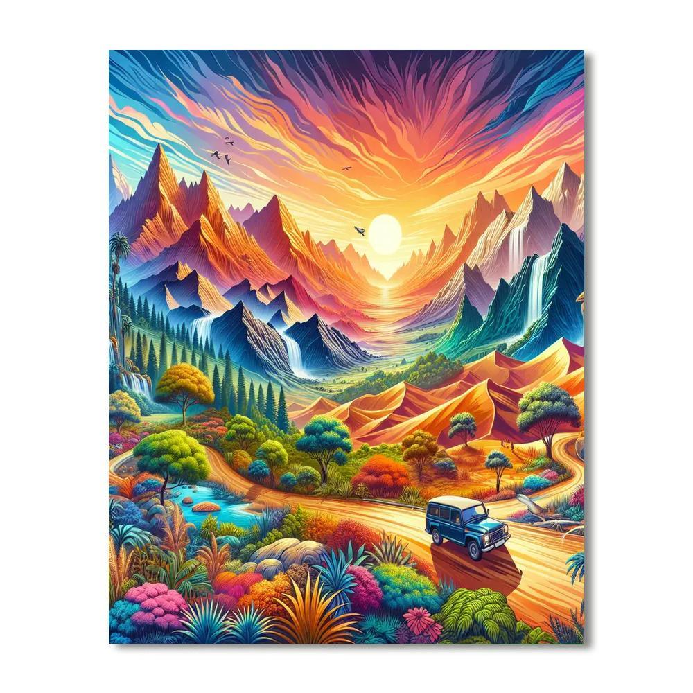 Wanderlust Road Trip DIY Paint By Numbers