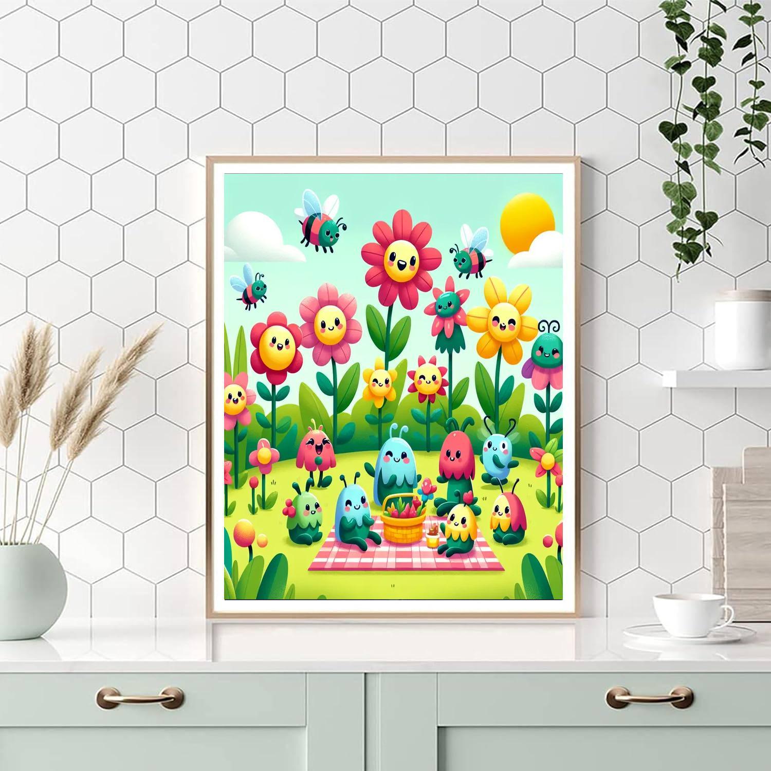 Giggling Garden Picnic Paint By Numbers Art