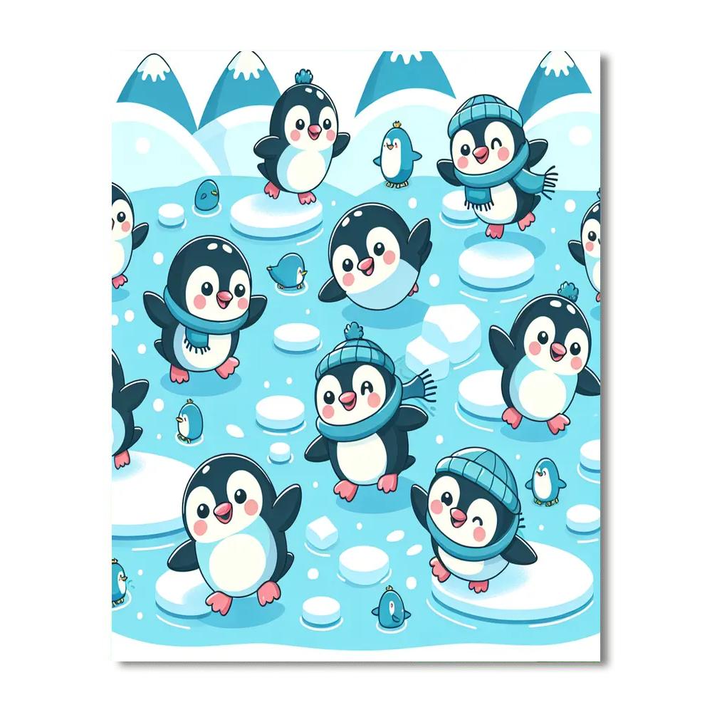 Penguin Ice Capade DIY Paint By Numbers