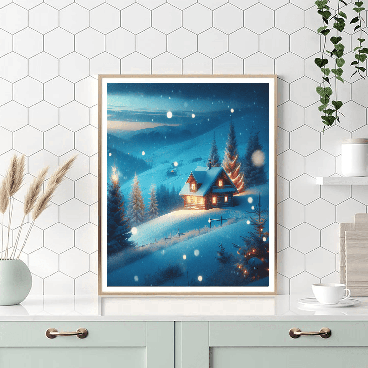 Dreamy Winter Landscape Painting Number Kit