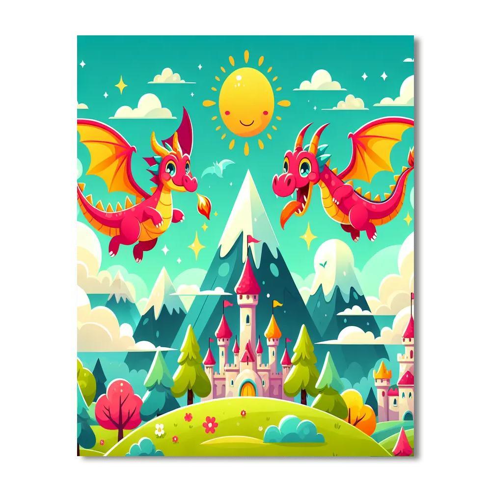 Mystical Dragonland Paint By Numbers Art