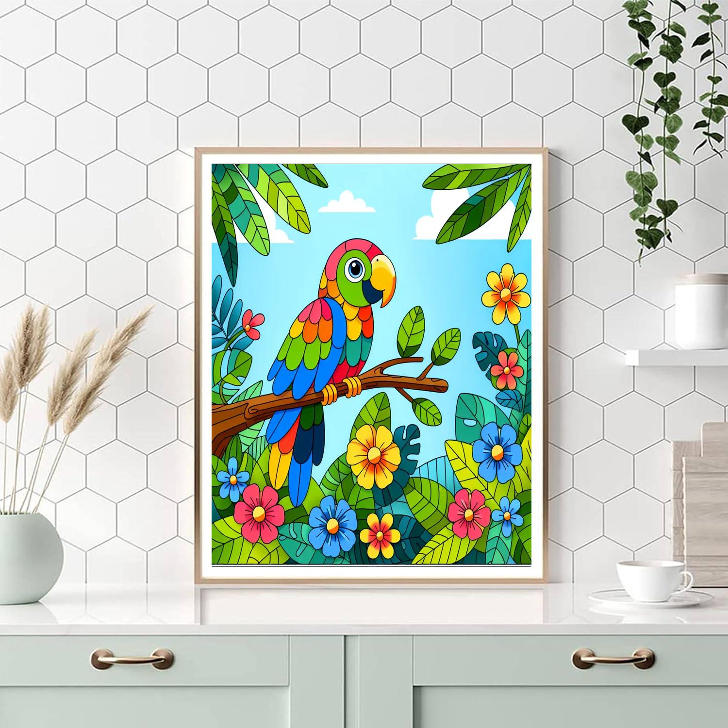 Playful Parrot Fiesta Paint By Color