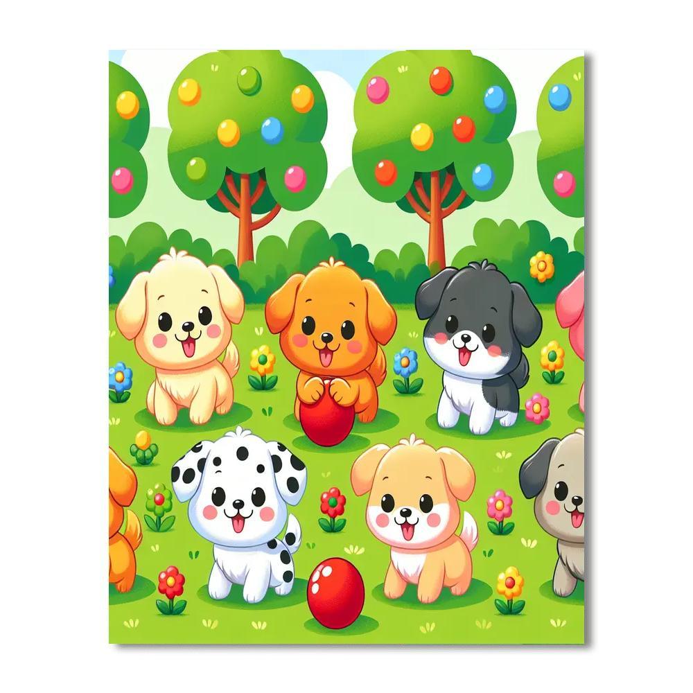 Puppy Playdate Numbered Painting Kits