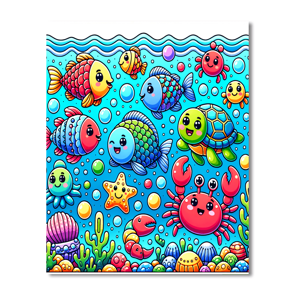 Jubilant Sea Creatures Painting By Numbers Kit