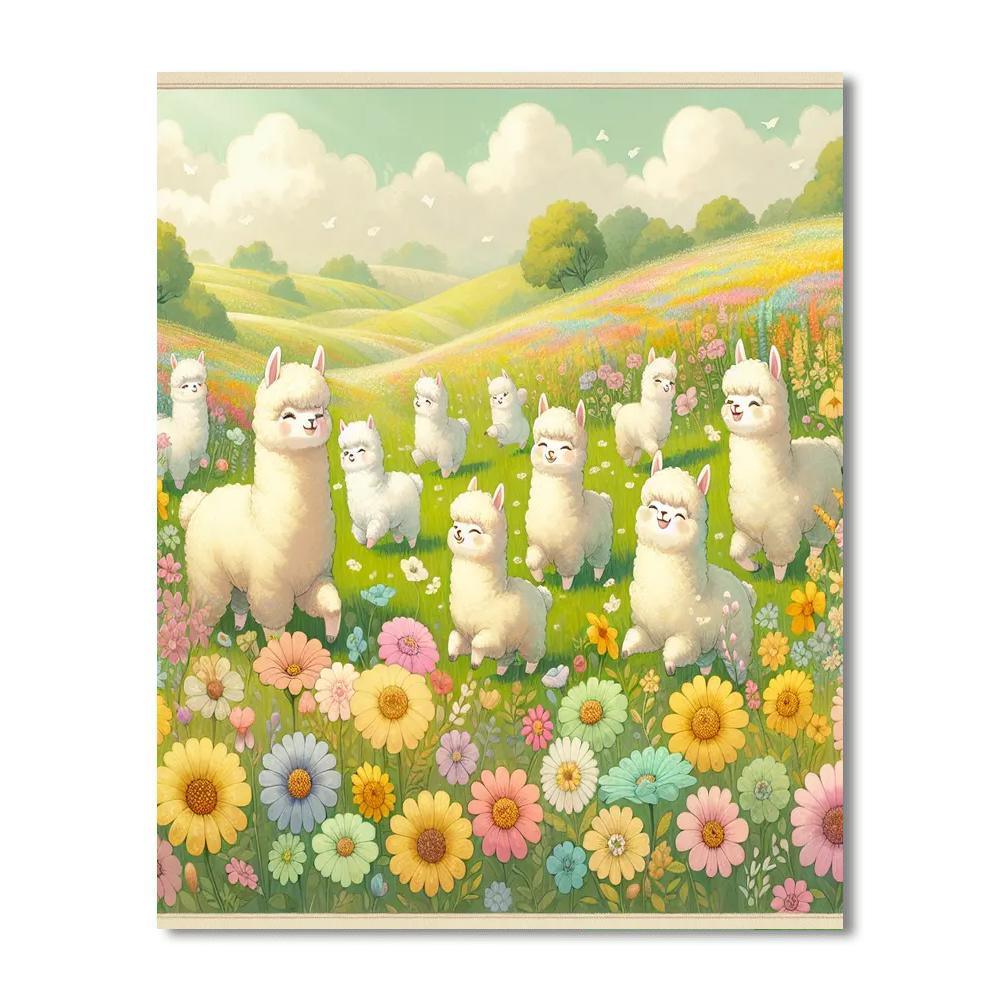 Charming Alpaca Meadow Paint By Numbers