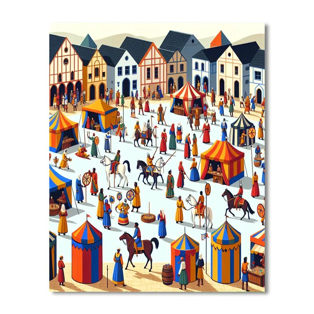 Merry Medieval Festival Painting Number Kit