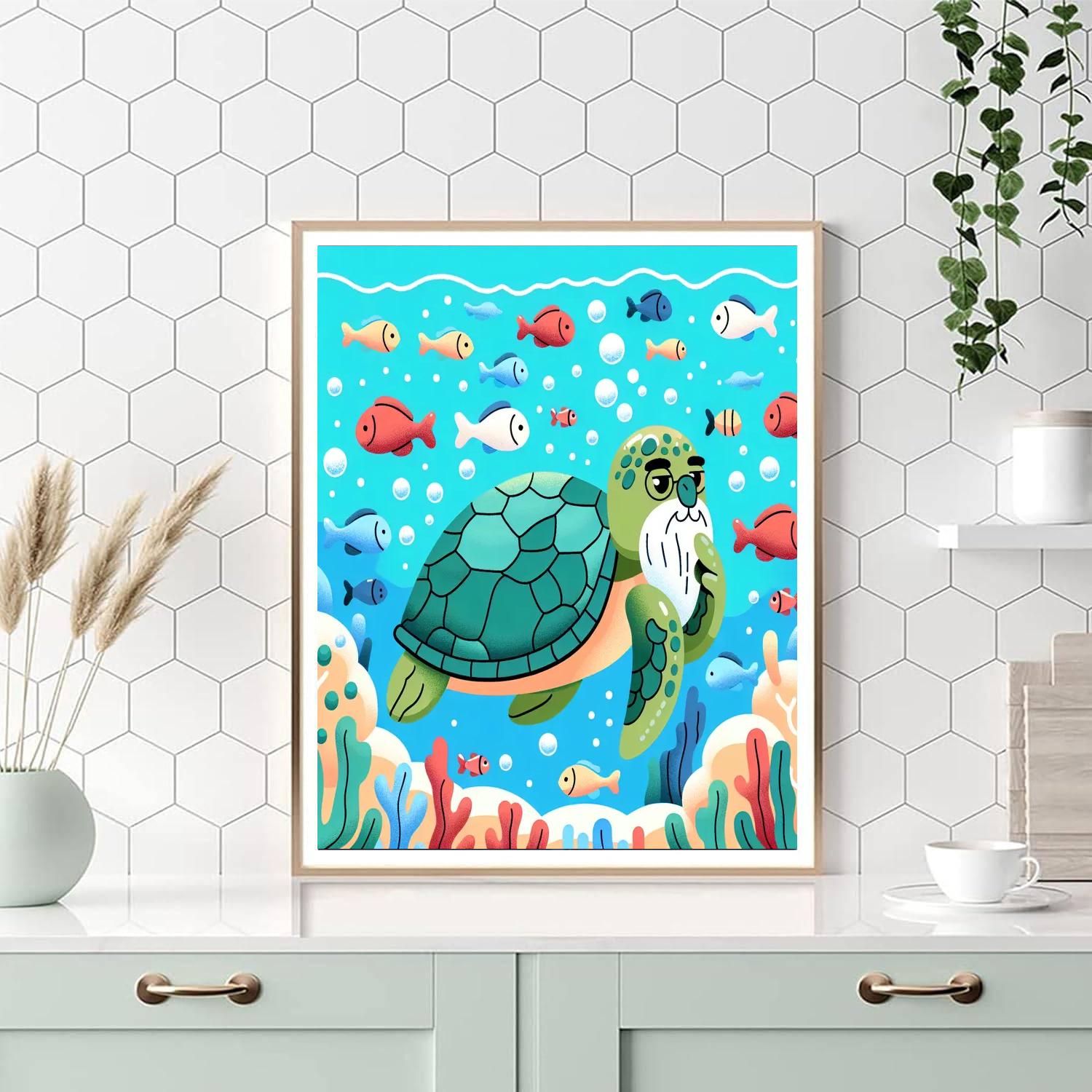 Wise Turtle's Coral Reef Paint By Color