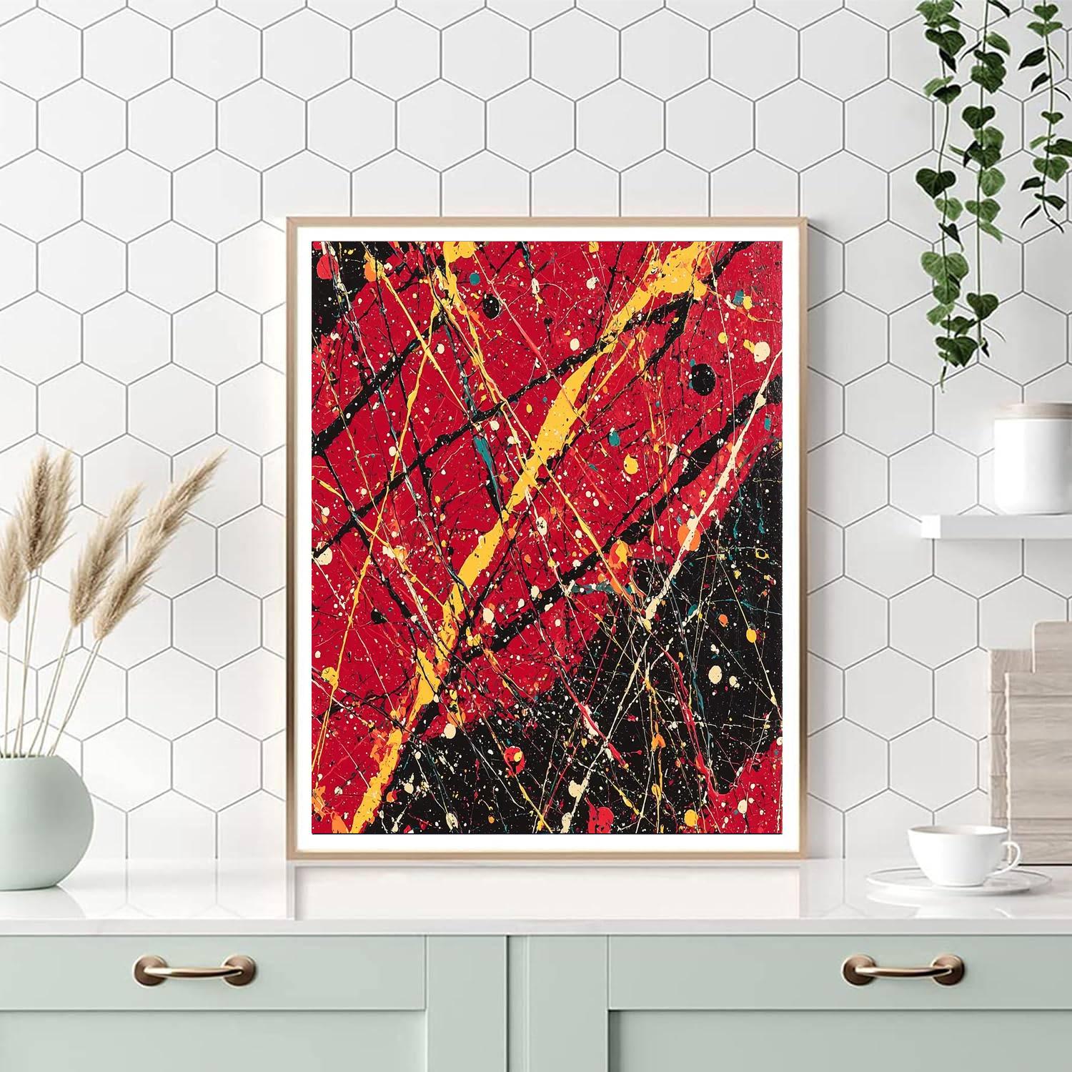 Jackson Pollock Inspired Melodic Chaos  Number Painting