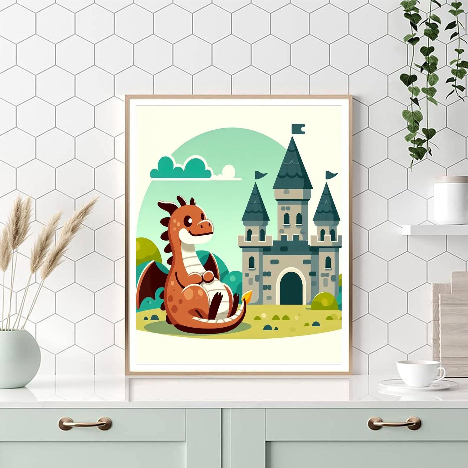 Medieval Dragon's Tale Number Painting