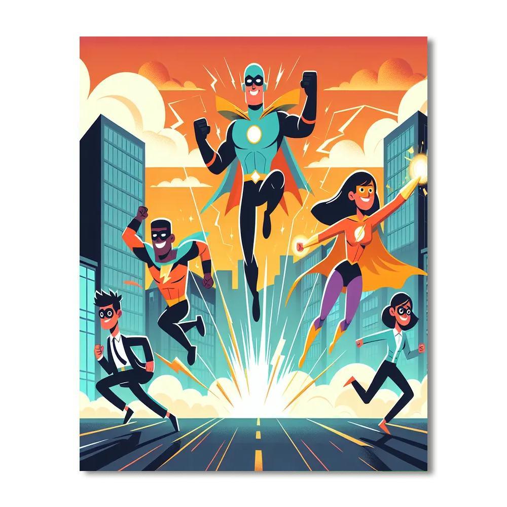 Heroic Superhero Stories Painting By Numbers Kit