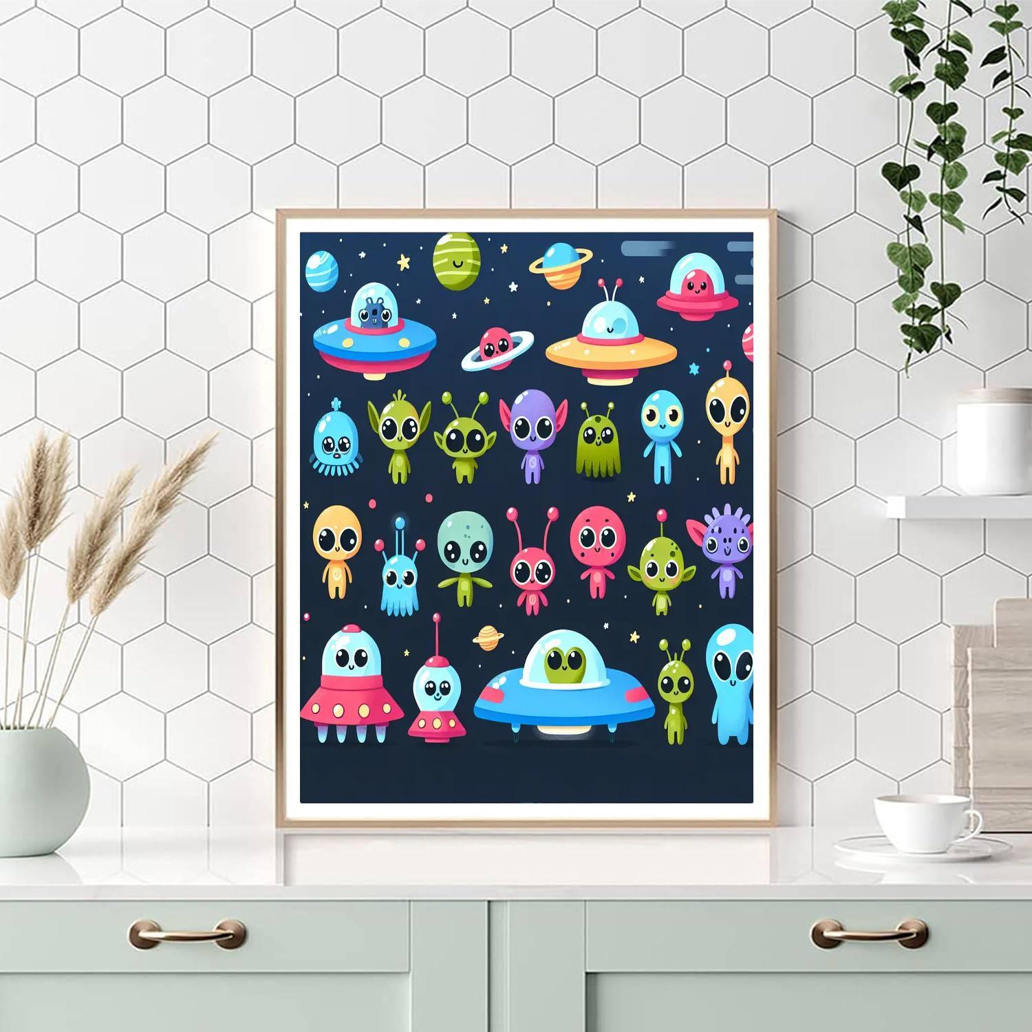 Alien Friends From Outer Space Painting Number Kit