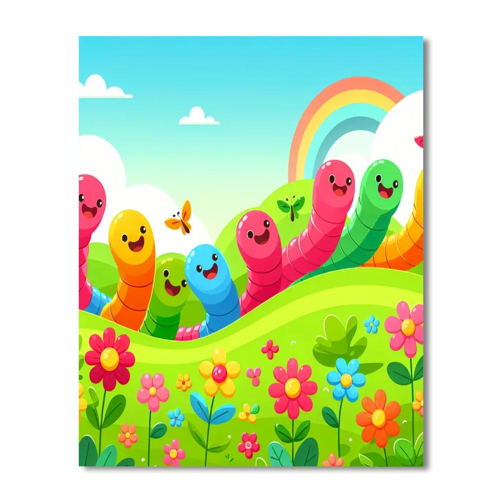Wiggly Worm Race Numbered Painting Kits