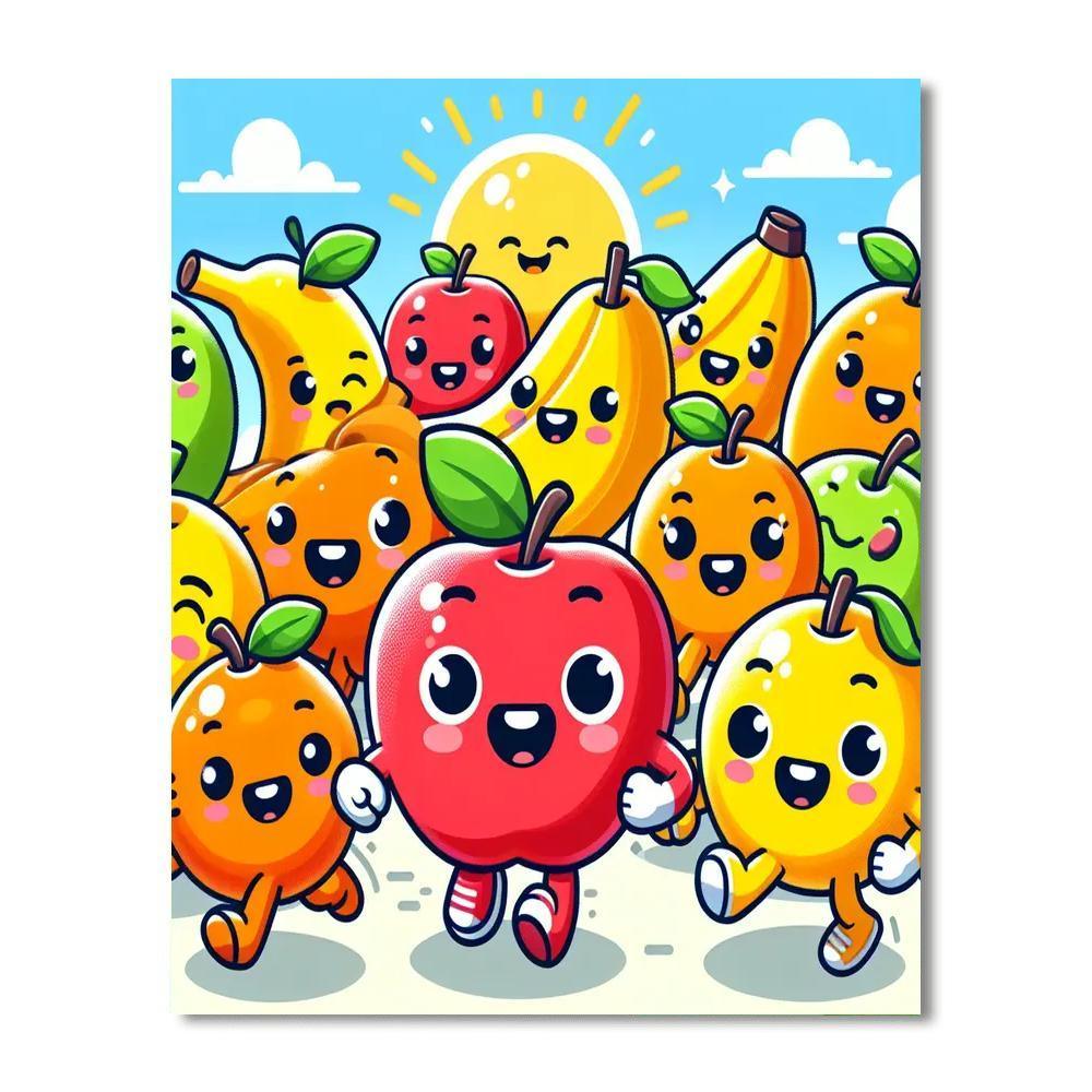 Charming Fruit Parade Number Painting