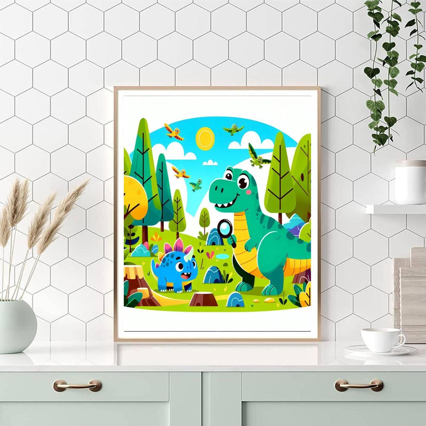 Dino Detective Adventure Paint By Numbers Art