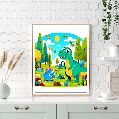 Dino Detective Adventure Paint By Numbers Art