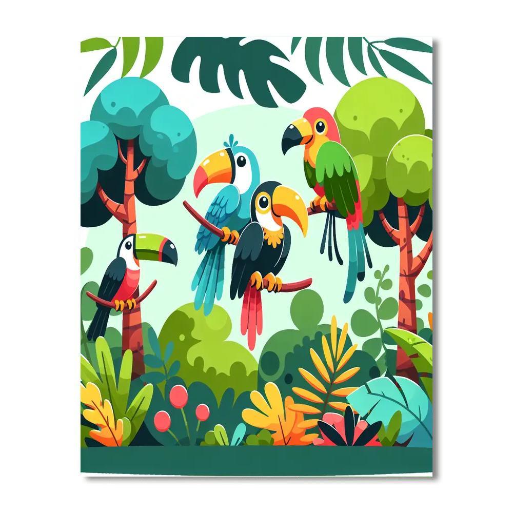 Tropical Rainforest DIY Paint By Numbers