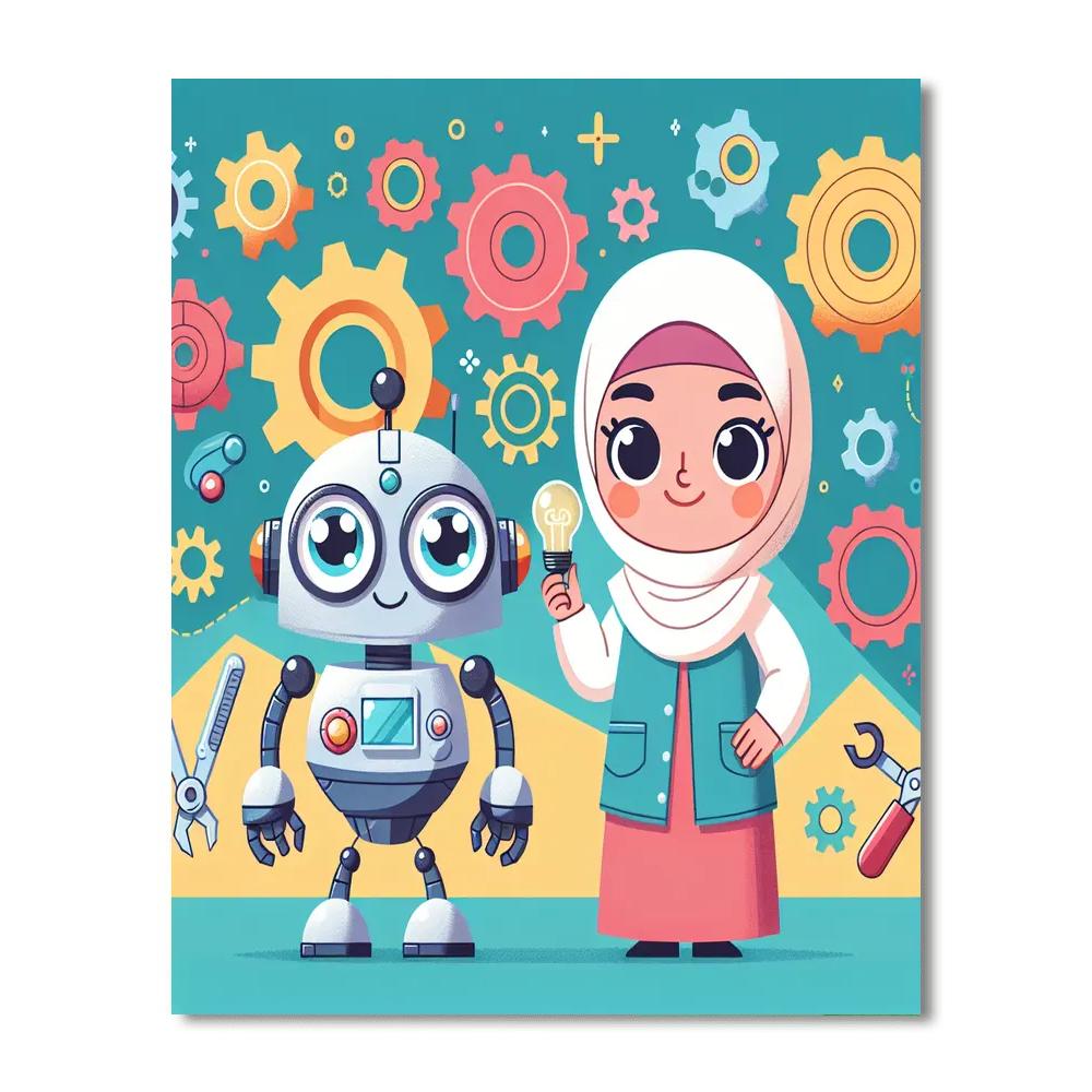 My Robot Buddy Painting By Numbers Kit
