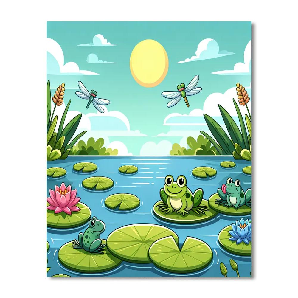 Peaceful Pond Retreat Paint By Numbers Art