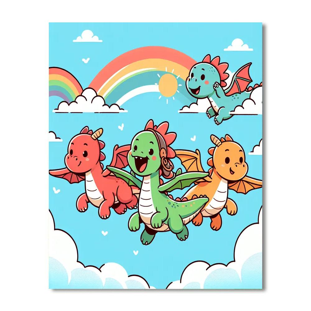 Dashing Dragon Riders Paint By Numbers Art