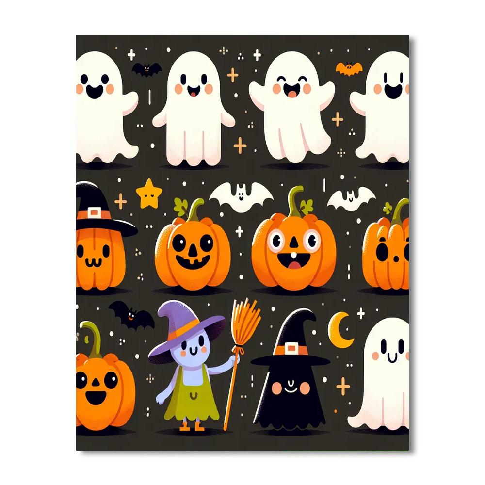 Charming Halloween Creatures Paint By Numbers Kits