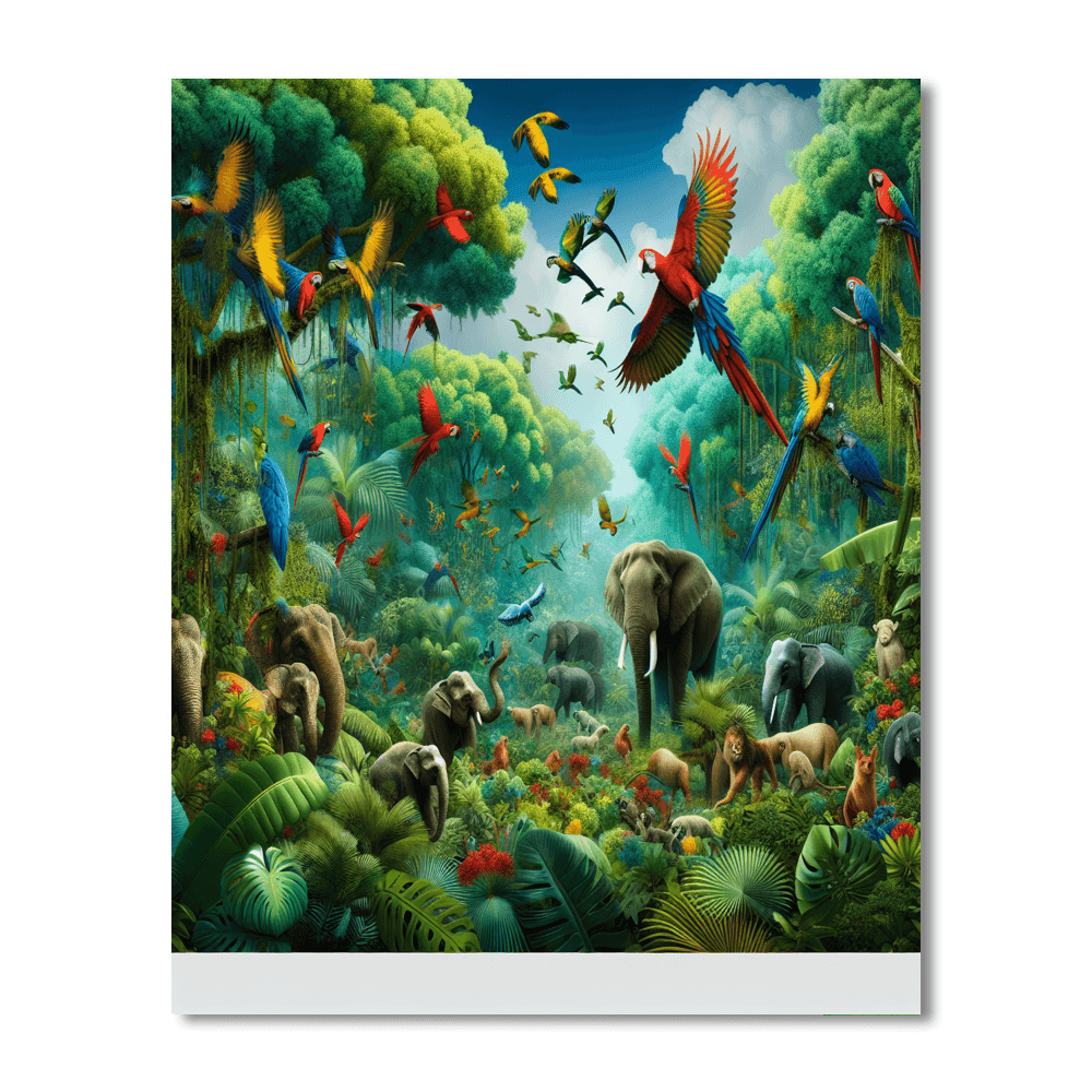 Jungle Carnival Wall Scene Numbered Painting Kits